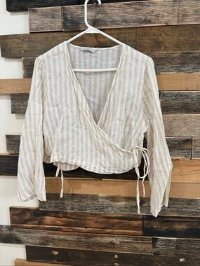 Linenfox linen wrap top sz S-M
